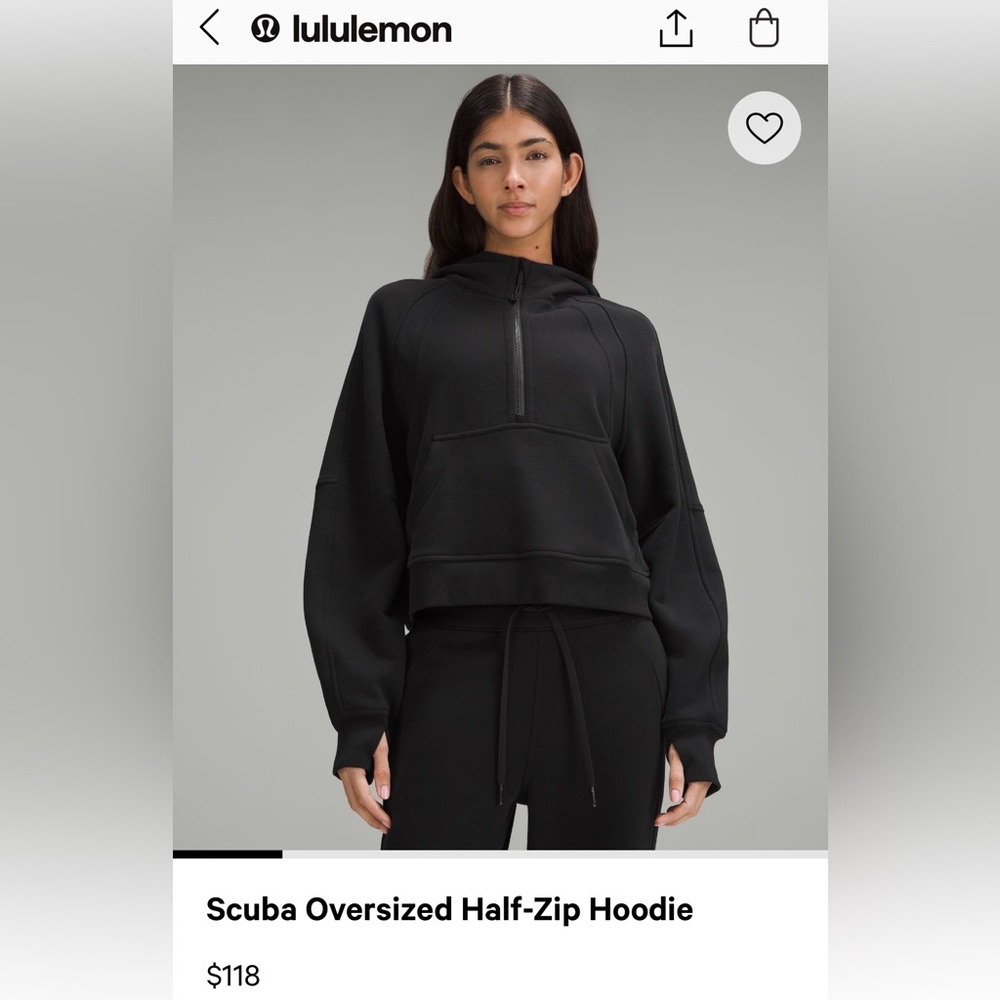 Lululemon Scuba Half-Zip Oversized Hoodie in Black M/L